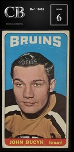 1964-65 TOPPS #100 JOHN BUCYK💎Dig. Grade 6-Near Mint Centering-Not In Slab