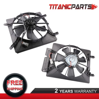 Conjunto de ventilador de refrigeración condensador de aire acondicionado radiador 2 piezas para Honda CR-V EX LX 2002-2006 Foto 1 de 4