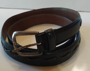 Roundtree & Yorke Men's Black Belt Size 40 Full Grain Cowhide - Picture 1 of 3