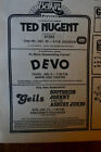 Ted Nugent/Devo Live-Cleveland"Scene" 1979 Music Mag.Promo Live Ad-Rare Beauty!