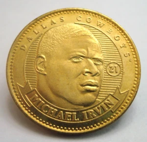 1998 Pinnacle Mint Collection Football MICHAEL IRVIN #21 brass coin - Cowboys - Picture 1 of 2