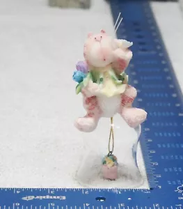 Campanella in vetro gatto in resina statuina adorabile cesto fiori suoneria - Foto 1 di 14