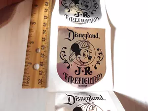 6 pegatinas de bombero Disneyland Jr. Mickey Mouse lámina plateada Disney vintage - Imagen 1 de 5
