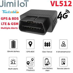 Jimi VL512 4G GPS OBD Tracker Multiple Alerts Driver Behaviors Locator Free APP - Picture 1 of 13