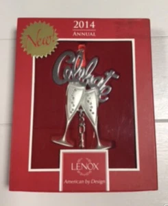 Neu im Karton Lenox Ornament jährlich 2014 feiern Toasten Champagnerflöten - Bild 1 von 1