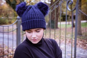 Gorro de punto señora niños gorro gorro de invierno dos pomos gorro de punto grueso шапка hat - Imagen 1 de 8