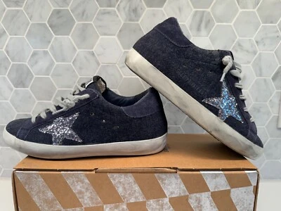 WOMEN’S GOLDEN GOOSE SUPERSTAR AZUL MARINHO LÃ/CAMURÇA PRATA GLITTER 505983879 35 - Imagem 1 de 4