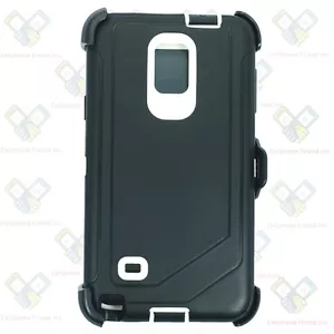 For NEW Samsung Galaxy Note 4 Defender Case Cover w/Clip&Screen Black White - Picture 1 of 7