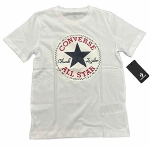 Chuck Taylor Boys Sz-M Converse All Star Graphic T-Shirt Cotton White NWT! - Picture 1 of 5