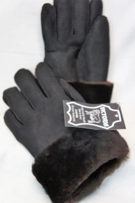 REAL GENUINE SHEEPSKIN SHEARLING LEATHER GLOVES UNISEX Fur Winter 2 Colors S-2XL - Image 1 of 4