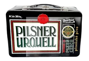 Pilsner Urquell 1842 Lagerbier Brand Embossed Metal Collectible Lunch Box Case - Picture 1 of 9