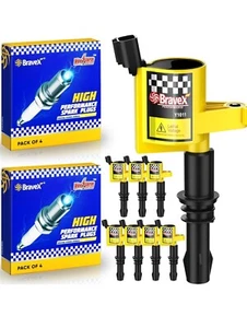Bravex Ignition Coils SPP-Y1011-SP546-BX Straight Boot Ford Lincoln Mercury V8 - Picture 1 of 6