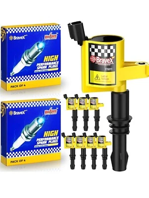 Bravex Ignition Coils SPP-Y1011-SP546-BX Straight Boot Ford Lincoln Mercury V8 - Image 1 of 4