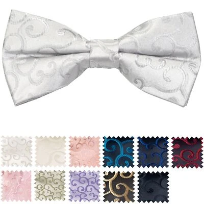 Jacquard Wedding Bow tie Pre-tied Royal Swirl Fastener - Image 1 of 4