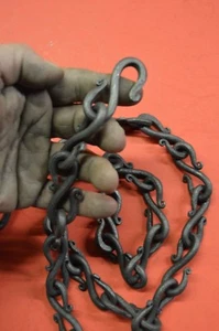 S-Hook Chain, Wrought Iron, 1/4" dia. Hand Forged by Blacksmiths in the USA - Picture 1 of 11
