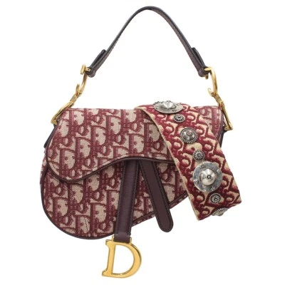 Bolso de hombro Christian Dior Saddle oblicuo Burdeos GHW sin usar K2606 Foto 1 de 4