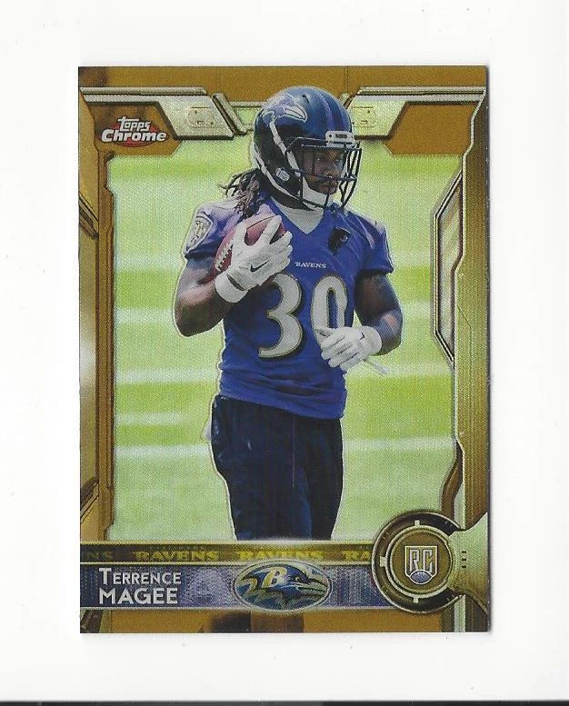2015 Topps Chrome Mini Gold Refractor #128 Terrence Magee Rookie Ravens 09/10  - Image 1 of 1