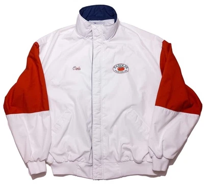 Vintage FAZOLIS Fast Food Italian Jacket Dunbrooke Made USA 1990s White XXL 2XL - Image 1 of 4