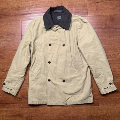 J. Crew Chore пальто мужской M бежевый шерсти с подкладкой куртка утилиты фермы сарая ретро природы - Изображение 1 из 4