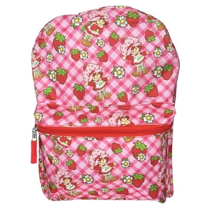 Strawberry Short Cake All Over Pink Nylon School Backpack 16" Bookbag for Girls - Afbeelding 1 van 4