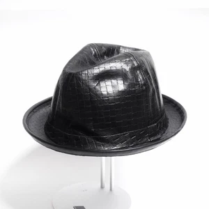 Cappello vintage Dobbs vera pelle modello a scacchi XL Fedora OG made in USA - Foto 1 di 7