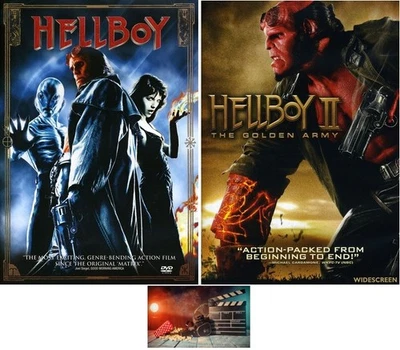 HELLBOY ORIGINAL & HELLBOY II THE GOLDEN ARMY Ron Perlman Double Feature DVD New - Image 1 of 4