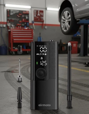 Airmoto Tire Inflator Portable Air Compressor - Cordless Air Pump for Car Tires - Image 1 of 3