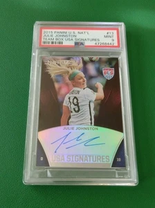 PSA 9 Julie Johnston Ertz 2015 Panini US Signatures Auto USWNT RC - Picture 1 of 2