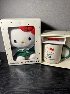 Starbucks 2025 Hello Kitty Plüschpuppe und Kaffeetasse - Bild 1 von 3