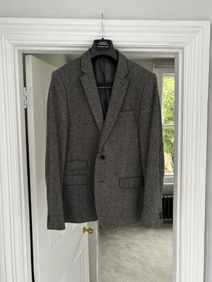 Moss Bros – Jacket – Blazer – Dark Brown/Grey –  Wool – Herringbone – 40 Long - Image 1 of 4