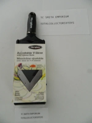 Cortadora de alimentos Microplane ajustable con hoja en V / mandolina Julienne con protector de mano Foto 1 de 4