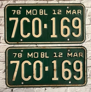 Camión Missouri 1978 matrícula par emparejado/juego 7C0-169 - Imagen 1 de 2