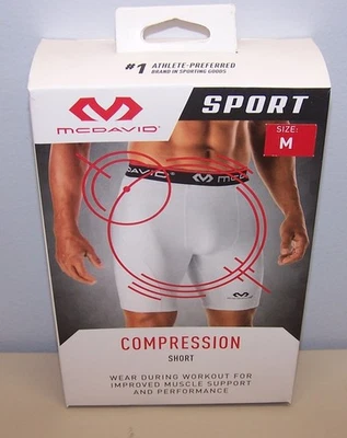 🔥NEW🔥 McDavid Sport Compression Short, White, Male, AdultSize: M 32/34 - Image 1 of 4