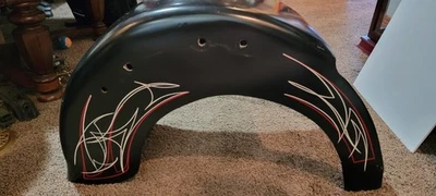 Indian Chief Harley Softail Heritage Rear Fender Black Pinstrip Custom - Image 1 of 4