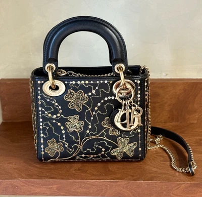 Christian Dior Lady Embroidery Limited Edition Top Handle Chain Shoulder Handbag - Image 1 of 4