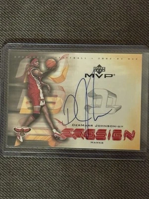DJ - 2002 Upper Deck MVP Dermarr Johnson Prosign Autograph Hawks - Image 1 of 2