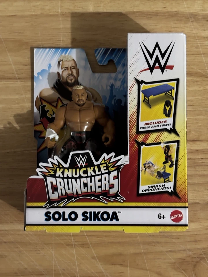 WWE Knuckle Crunchers Solo Sikoa Figure w/ Table & Towel Mattel 2025 Series 8