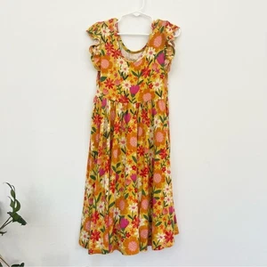 Play Little Sleepies Soft Floral Kids Dress in Yellow and Pink Sz 8 Babydoll - Picture 1 of 6