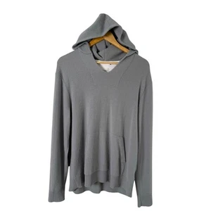 Club Monaco Damen Gr. L Kaschmir Hoodie Pullover in hellgrau mit Kängurutasche - Bild 1 von 9