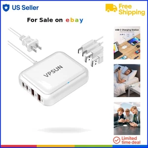 USB C Charger 8 Port Fast Charging Station for Multiple Devices Home Office - Picture 1 of 10