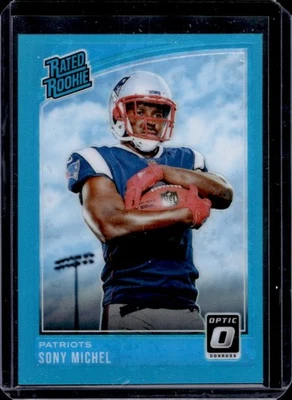 2018 Donruss Optic Sony Michel Aqua Prizm Rookie RC #113/299 Patriots - Image 1 of 2
