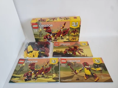 LEGO Creator 31073 Dragón Rojo 3-en-1 Caja + 3 Instrucciones TBE Set Completo - Imagen 1 de 4