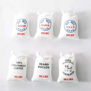 6PC Dollhouse Miniature 1:12 Scale Flour Salt Bag Potato Sugar Kitchen Cake Shop - Picture 1 of 6