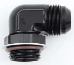XRP 989112 -12AN Male to 12AN Male ORB 90 Degree Ultra Low Profile Adapter Black - Foto 1 di 3