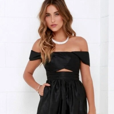 Mameluco Keepsake Confession en Negro Cuello Cuadrado Fuera del Hombro Talla Pequeña Foto 1 de 4