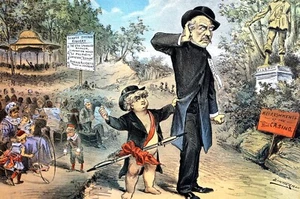 Jesse Powers 1885 NYC PUBLIC PARKS COMMISSIONER CONCERTS Puck Political Print - Picture 1 of 18