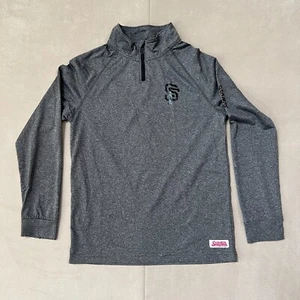 San Francisco Giant Long Sleeve Quarter Zip Pullover Shirt, Stitches Kids L Grey - Picture 1 of 15
