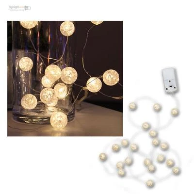 Batterie Lichterkette "Kugeln", 15 LEDs warmweiß, 15 LED Bälle Lichtkette Ball - Bild 1 von 4