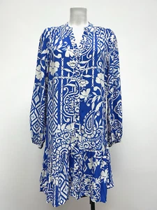Ex Monsoon Ladies V-Neck Tiered Hem Paisley Print Shirt Dress Sizes 6 - 22 - Picture 1 of 11