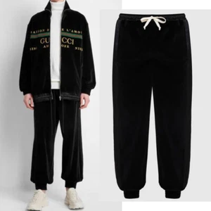 GUCCI MENS PANTS CHENILLE COTTON VELVET SWEATPANTS w STRIPE $1,500 sz S - Picture 1 of 18